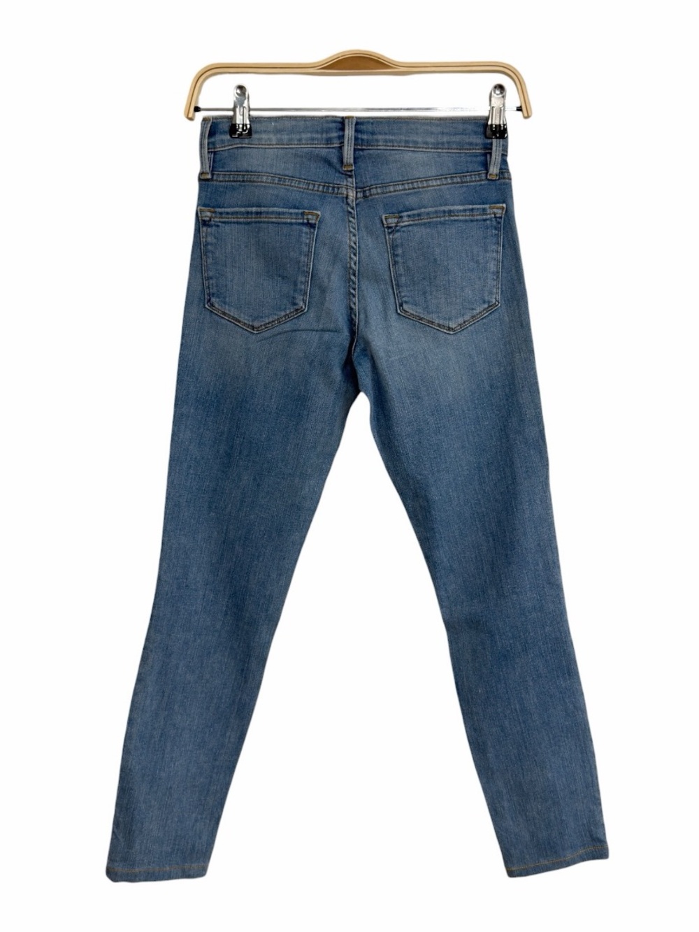 FRAME Le Skinny de Jeanne Light Wash Distressed Skinny Jeans Women’s Size 25 - Picture 4 of 6